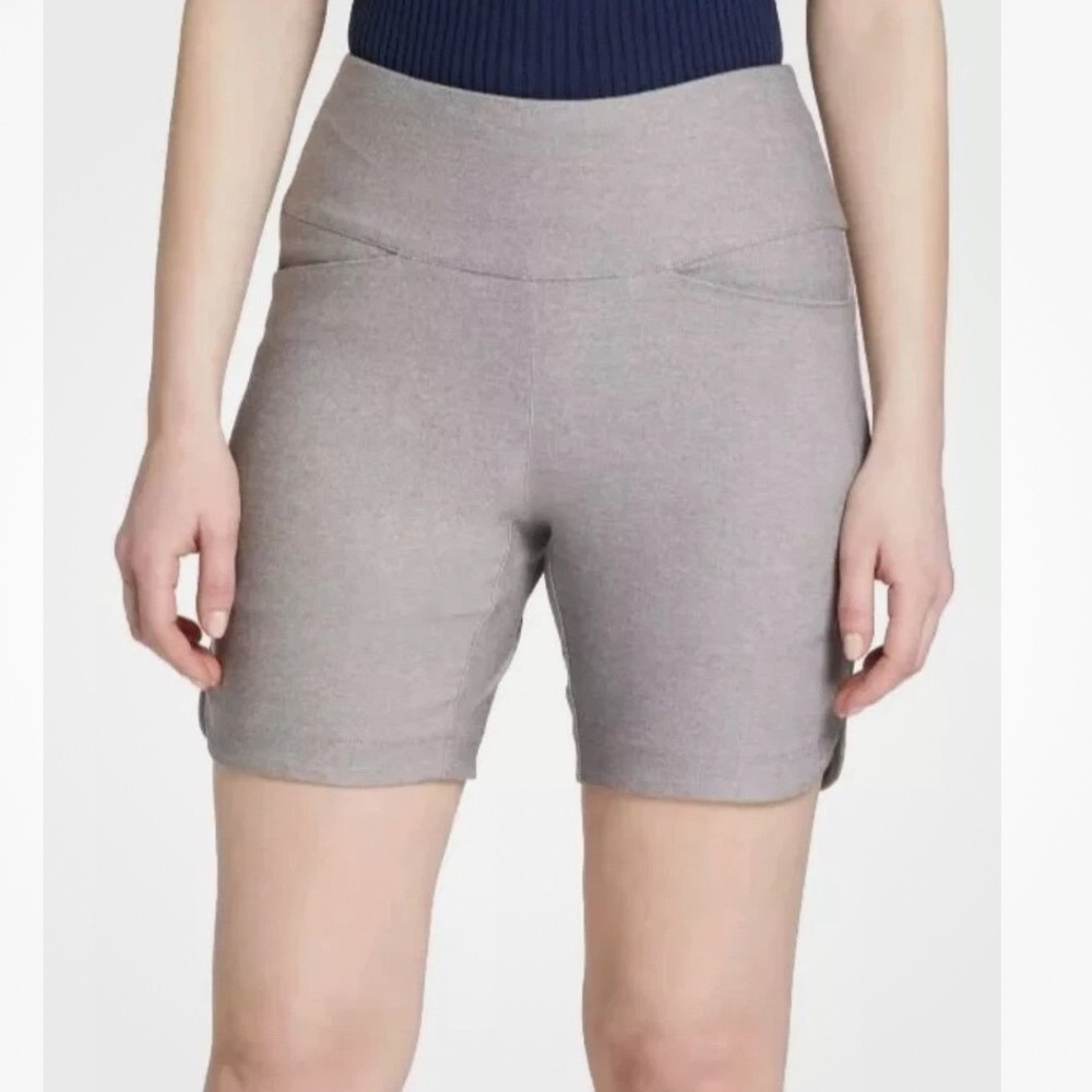 NEW Lady Hagen Womens XXL 7" Inseam Pull On Shorts Tummy Control Grey Heather
